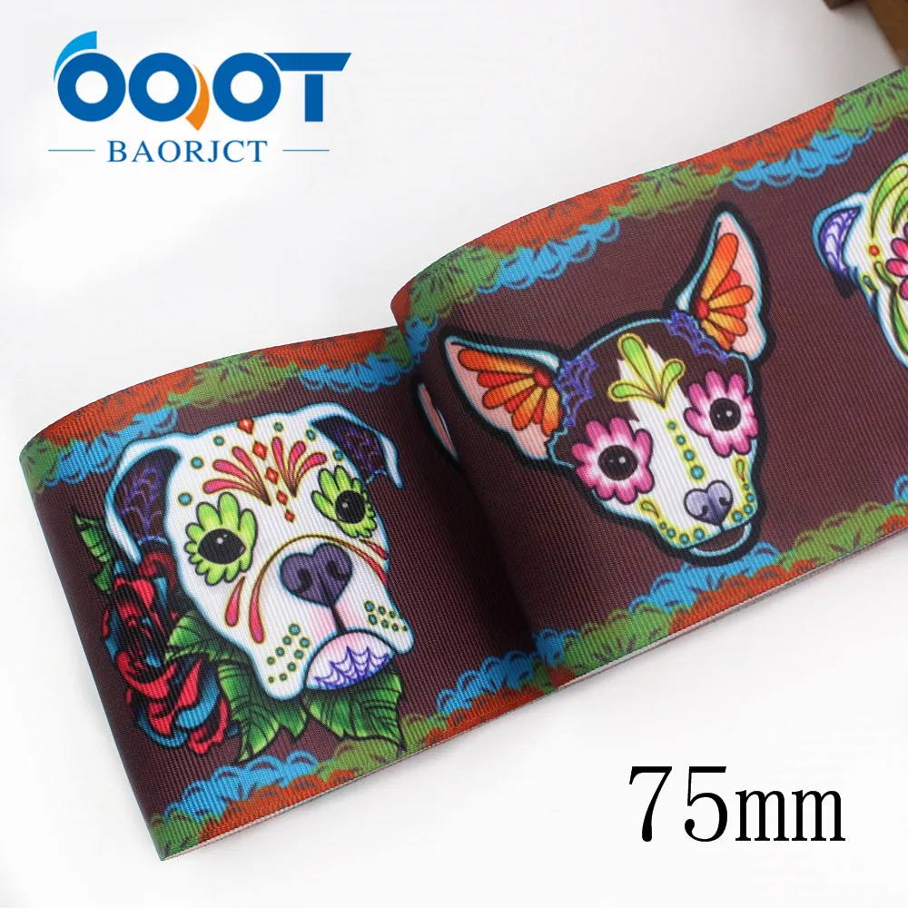 OOOT BAORJCT I 19825 1991 75 мм 10 ярдов Хэллоуин термотрансферные печатные корсажные ленты