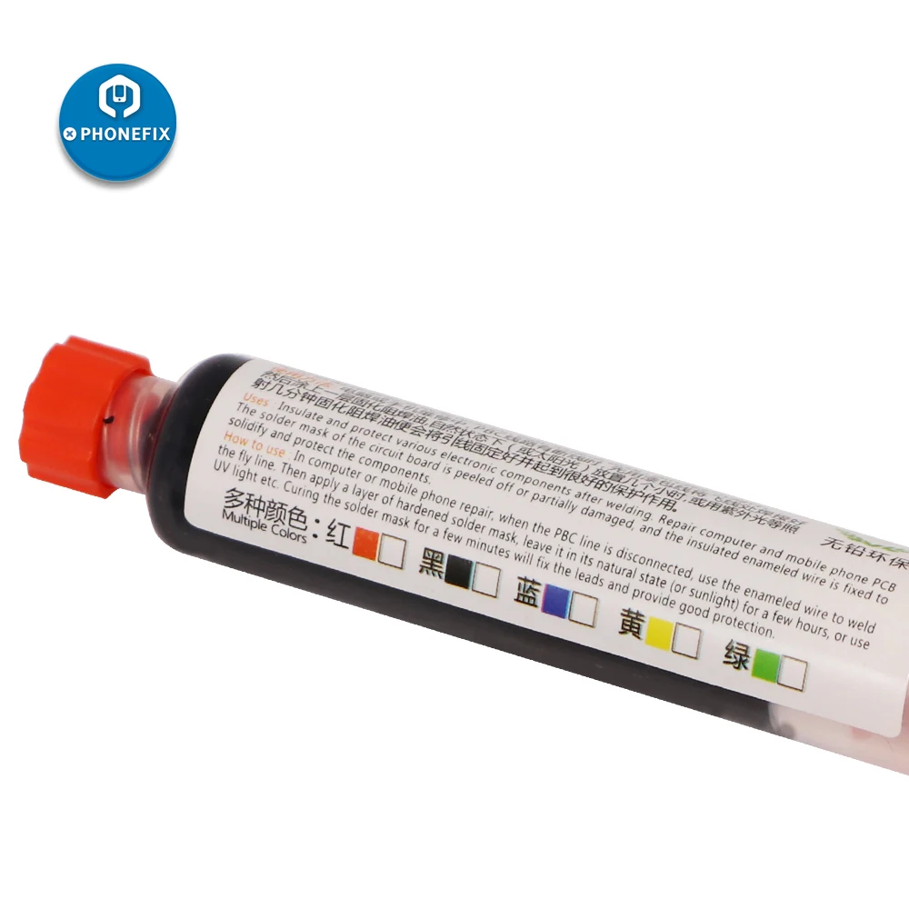 

10CC Solder Paste Flux UV Solder Resist Mask Blue Black Red Yellow Green Oil Welding Flux for PCB BGA Circuit Board Protection