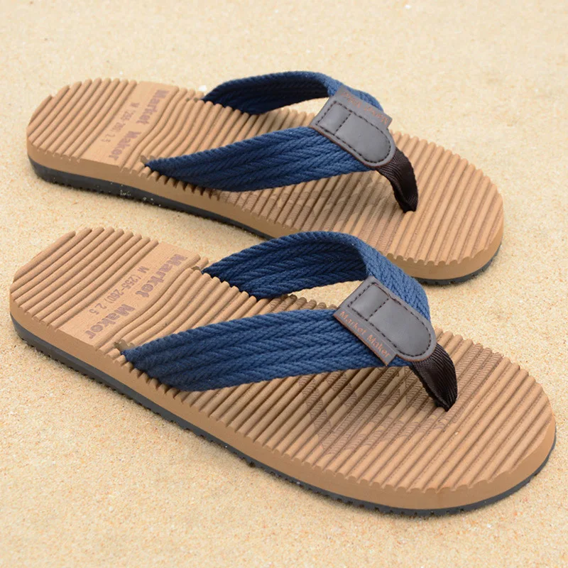 

2020 summer massage striped slippers men wear eva soft bottom classical trend totem flip flops beach youth sandals