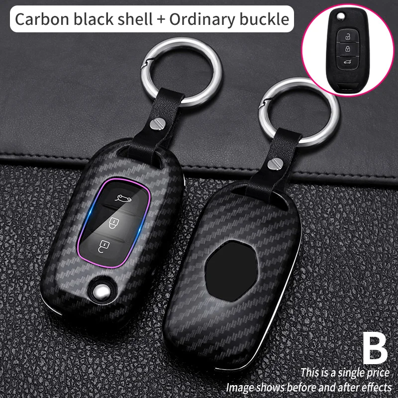 

Чехол для смарт-ключа из углеродного волокна для Renault Megane Clio Captur Kangoo Lada Vesta Granta Protect Shell 2021, аксессуары