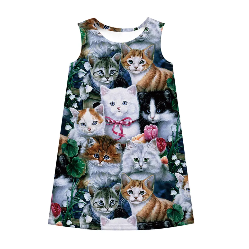 Футболка для девочек-подростков без рукавов с цветочным рисунком и 3D цифровым