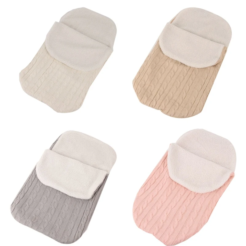 

Newborn Plus Velvet Baby Sleeping Bag Brief Style Stroller Quilt Toddler Knit Soft Warm Swaddle Blanket Indoor Outdoor 87HD