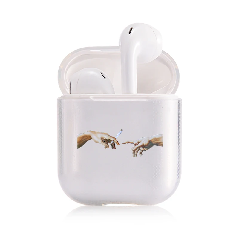 Прозрачный чехол для Airpods Art AirPods 1/2 Чехол Жесткий ПК Защитный беспроводной
