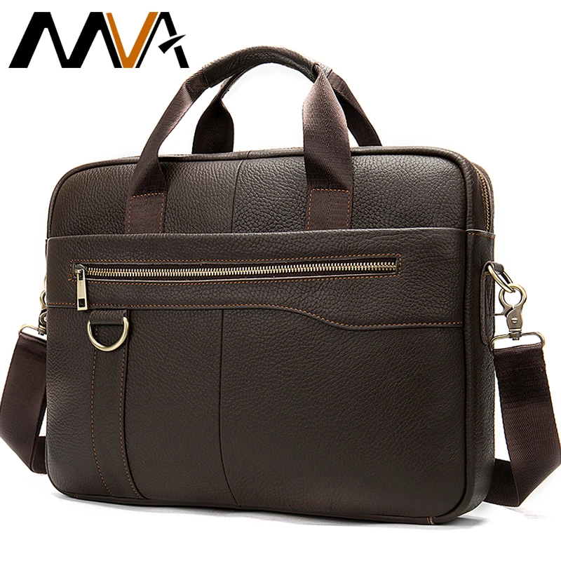 MVA портфель мужская сумка из натуральной кожи мессенджер для ноутбука деловые
