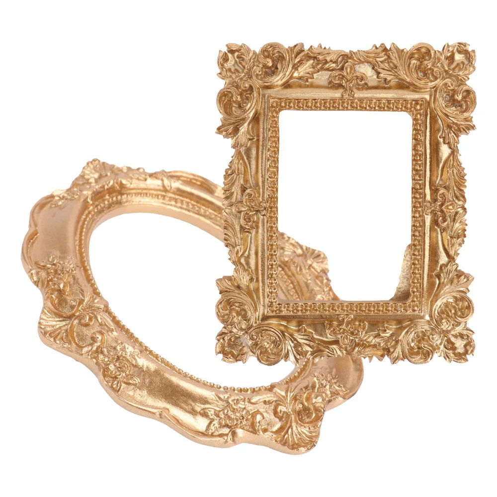 

Frame Picture Photobaroque Frames Tiny Holder Small Wedding Booth Resin Golden Carved Vintage