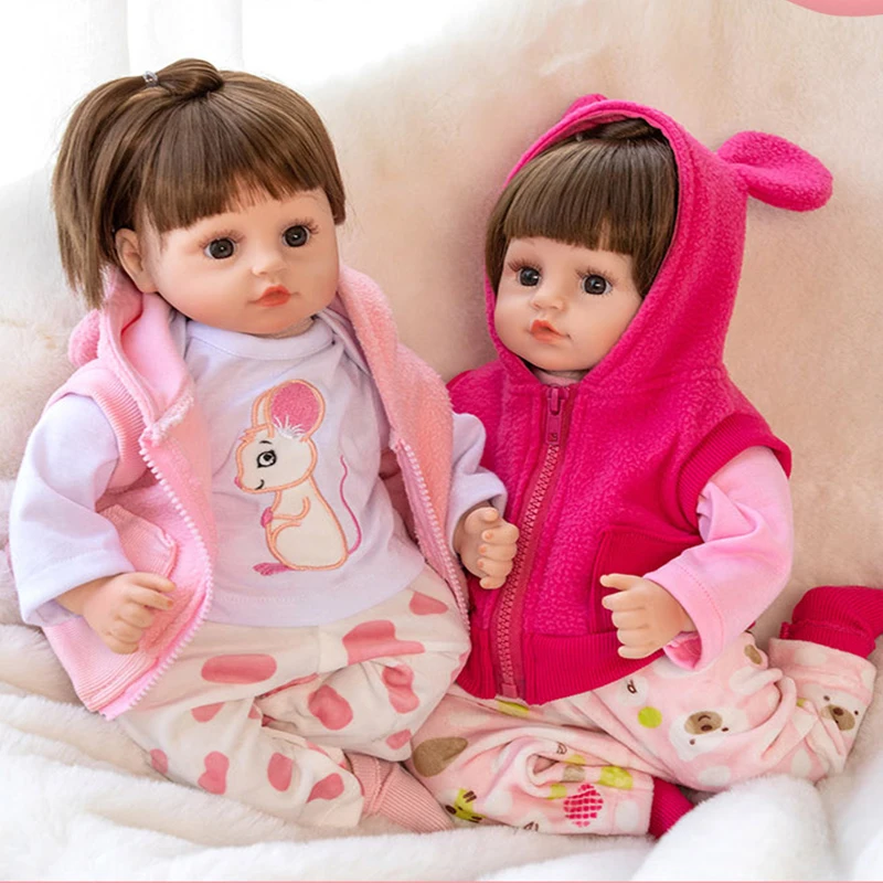 

JINGXIN PRINSES 45cm Reborn Doll Cute Soft Silicone Vinyl Toy Princess Lifelike Real Bebe Dolls Girl Birthday Gift Play House