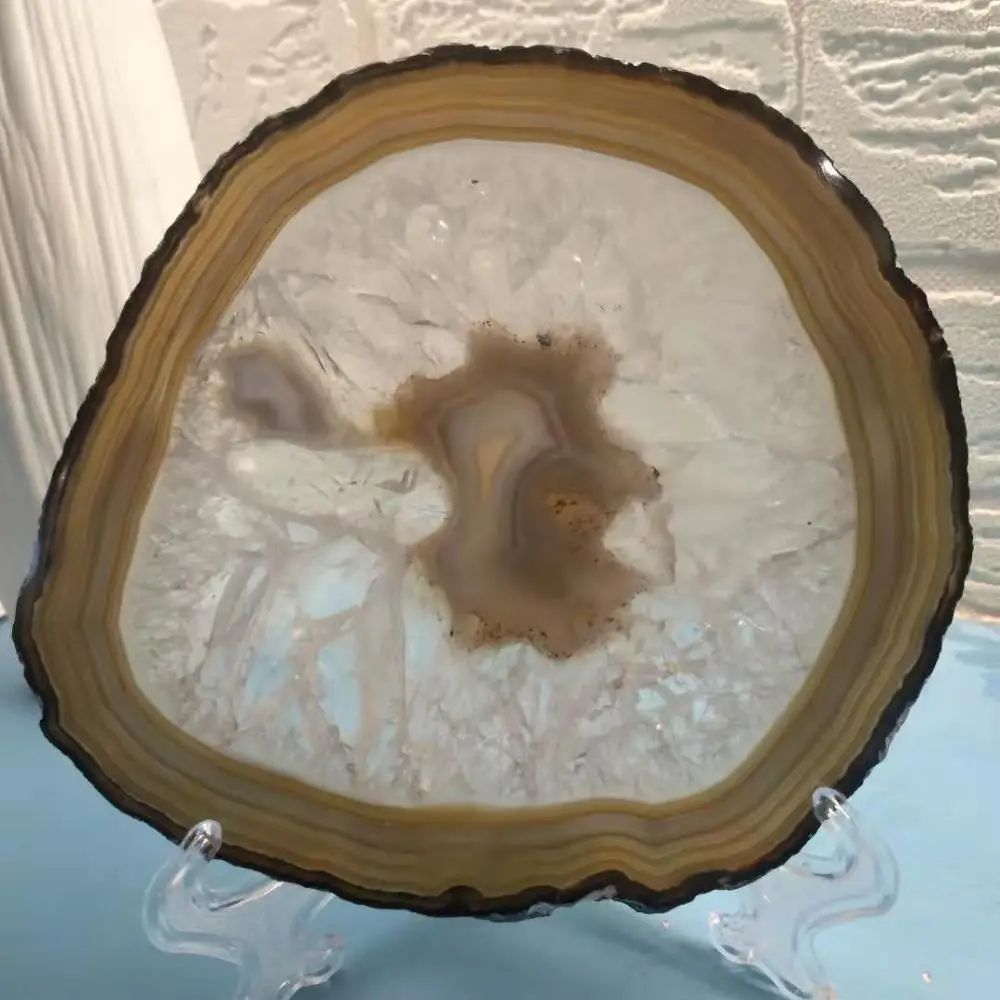 Натуральный агат ломтики подставка полированный Агат ломтик 10 см|Камни| |