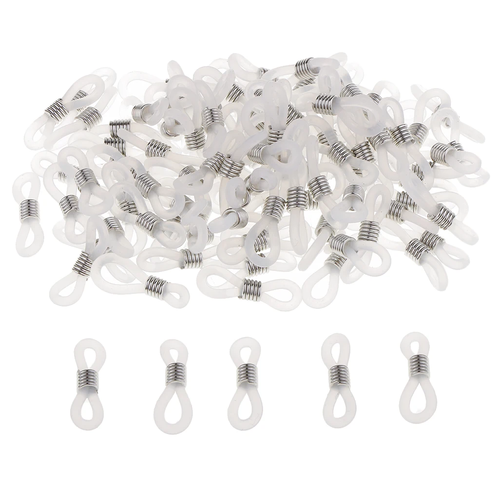 

100pcs End Loop for Unisex Eyeglasses Spectacle Chain Holder Rubber Retainer