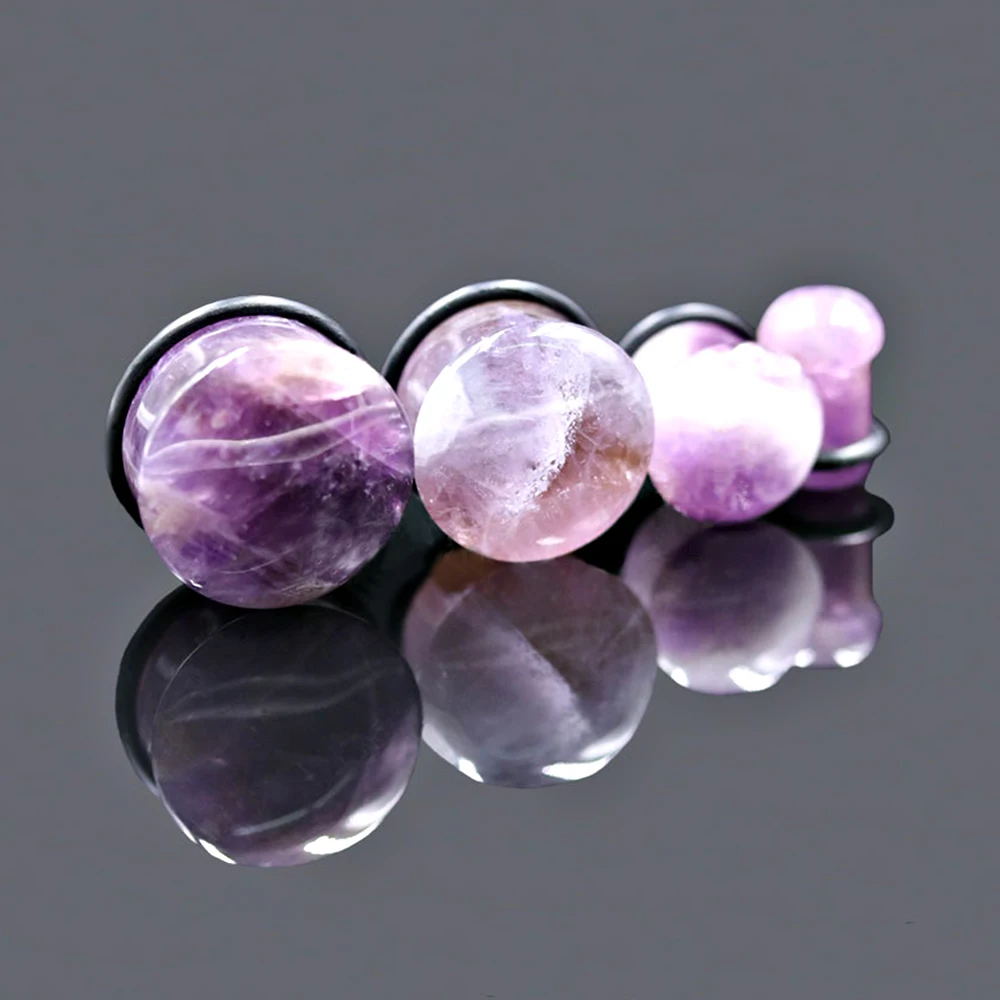 Горячая Распродажа 2 шт. модные туннели и затычки для ушей из натурального камня с