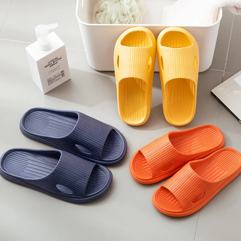 

Summer Chaussure Homme Pantuflas Men Couple Slippers Simple Black White Shoes Non-slip Bathroom Slides Indoor Women Zapatos