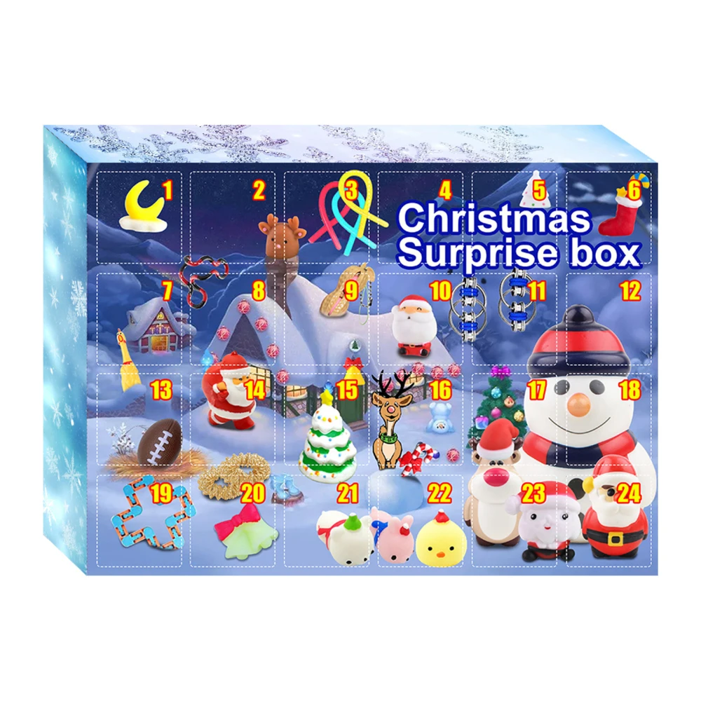 Toys Christmas Pendant Advent Calendar Blind Box 31×22.7×5 Cm ABS Material Decompression Multicolor Festivals Atmosphere Gifts