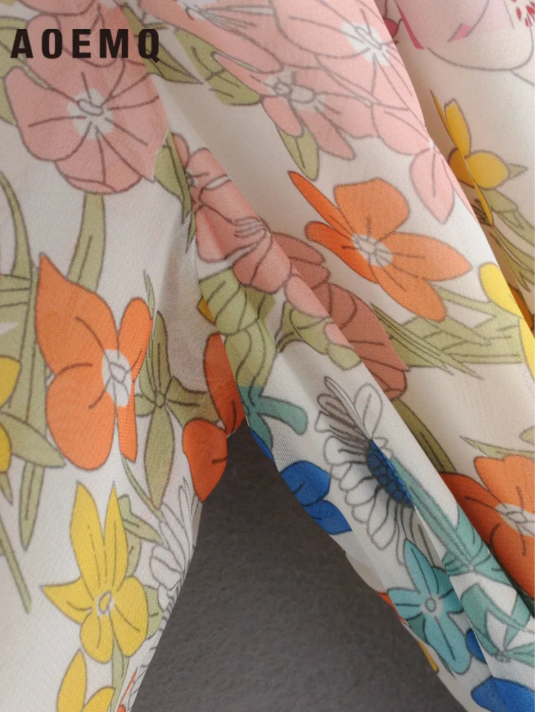 AOEMQ Beautiful Girl Dress Spring Preppy Sweet Style Water Print Arts Natural with Liner for Birthday Party Wear | Женская одежда