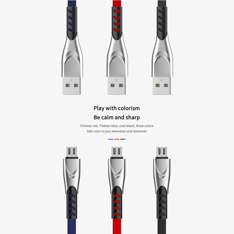 

3A 1M Micro USB Type-c Charging Cable Rapid Charging For iphone Android Huawei Honor Data Transmission