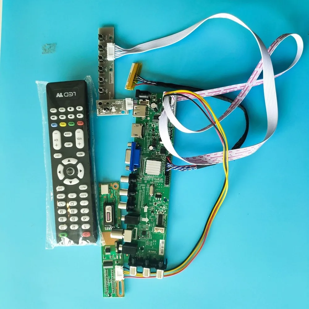 

Kit For LP141WX1-TL01/LP141WX1-TL02 TV VGA USB remote 1 CCFL LCD Controller board Digital HDMI Panel 30pin DVB-C DVB-T 1280X800