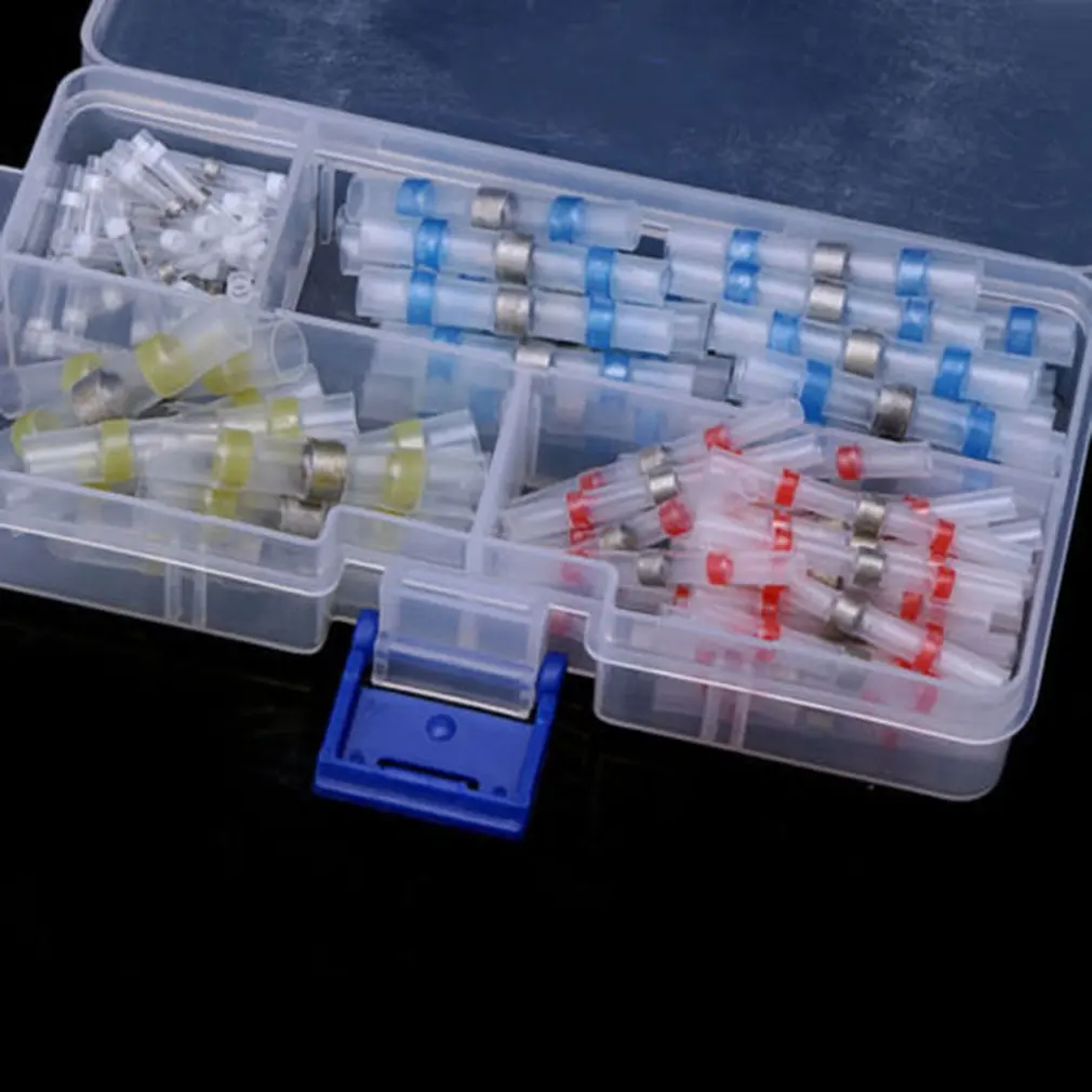 

100 pcs Heat Shrinkable Tube Insulation Terminal&thermal Solder Ring Heat Shrinkable Butt Waterproof Connector Splice for marine