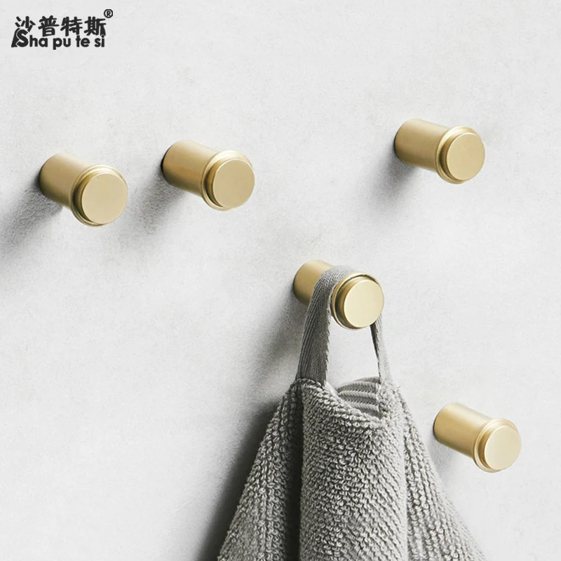 

Brushed gold clothes hook stainless steel single hook wardrobe wall toilet wall single hook for bathroom kitchen towel hook