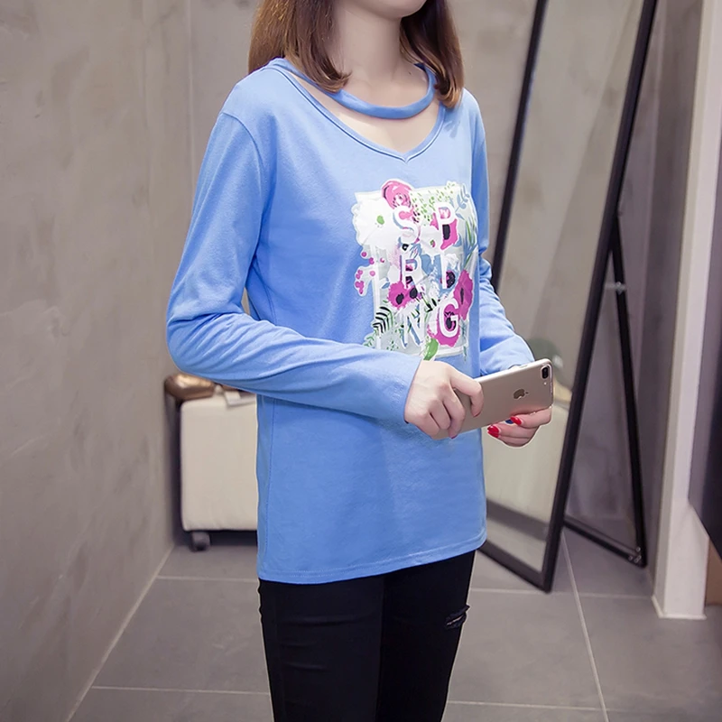 Long Sleeve Top Women 2021 Summer Printed Oversized T-Shirt Female Harajuku Loose Casual Fashion Clothes Ropa Mujer