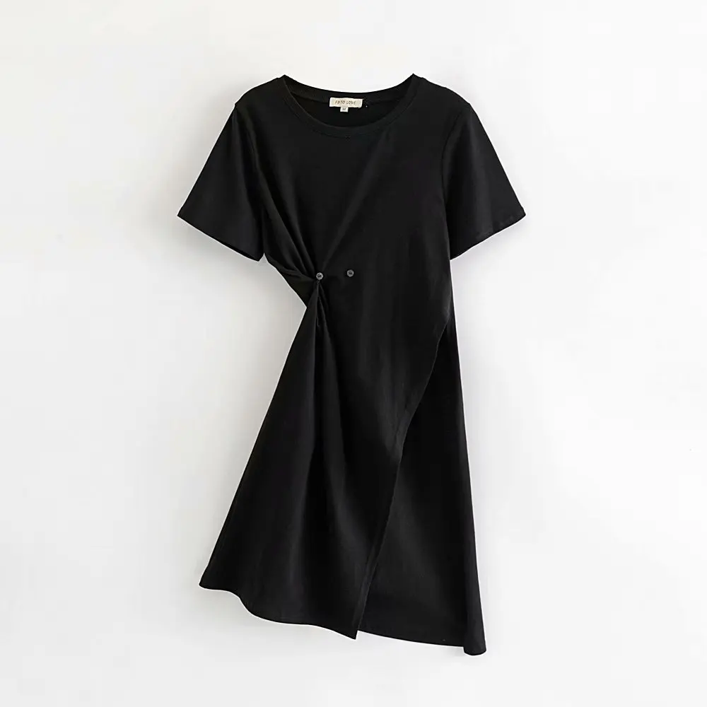 Женская длинная футболка с разрезом сбоку два способа ношения летние футболки