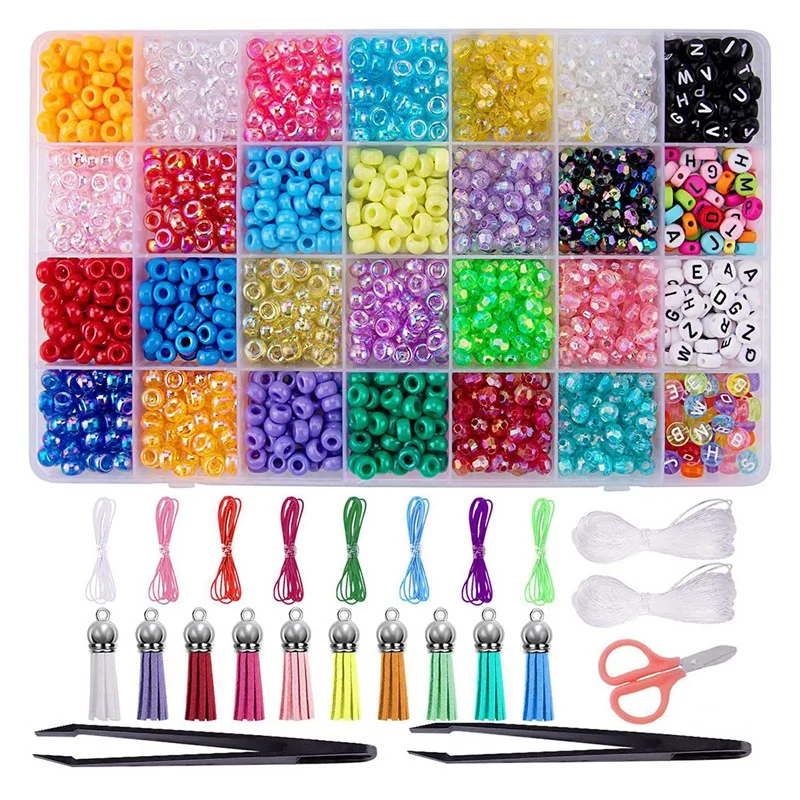 

1680 штук бусинки Бони для Браслет Разноцветные Бусины с буквами алфавита на завязочках Пинцет для самостоятельного изготовления ювелирных ...