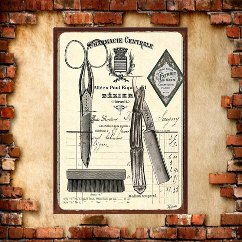 Зеленый Reclame Borden Barbershop металлический знак Ecoration Винтажные Украшения для парикмахера 20x30 см - Цвет: Зеленый