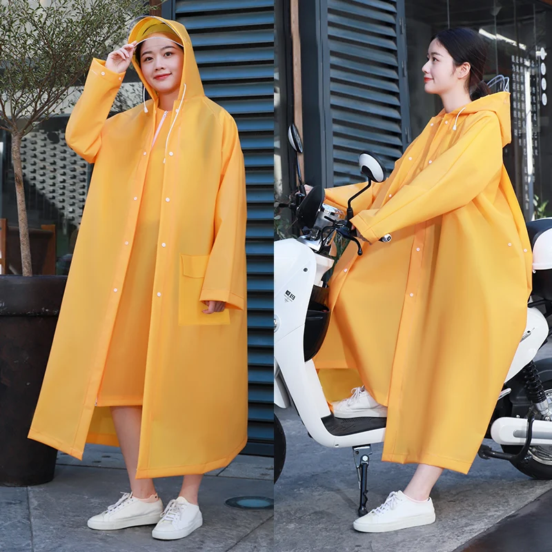 

Fashion Raincoat Hat Hiking Outdoor Cycling Raincoat Long Coat Women Waterproof Poncho Manteaux De Pluie Outdoor Product BS50YY