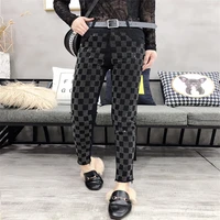 mother jeans new style high waist was thin korean version of heavy industry hot drill black feet pants jeans woman jeans jacket