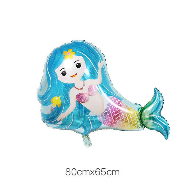 1 шт. новый большой шар из алюминиевой фольги в виде русалки дельфина украшения