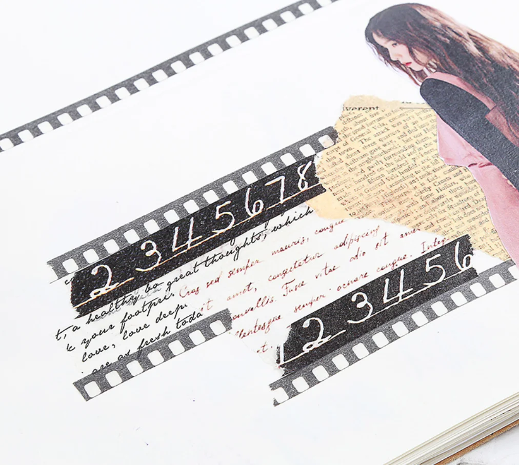 1 мм * 7 м милый черный номер Васи маскирующая лента канцелярские Diy Скрапбукинг