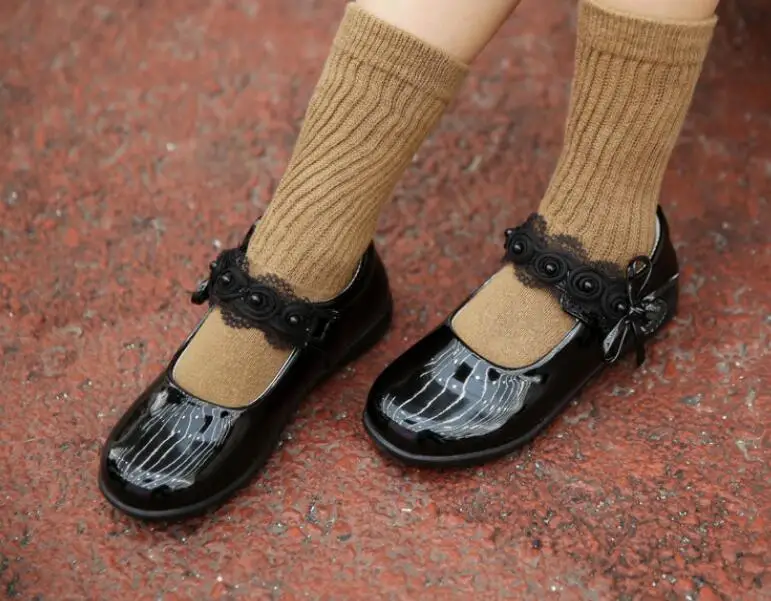 Spring autumn Girls Leather Shoes for Kids flats Wedding Children Princesss Teenager Dancing |