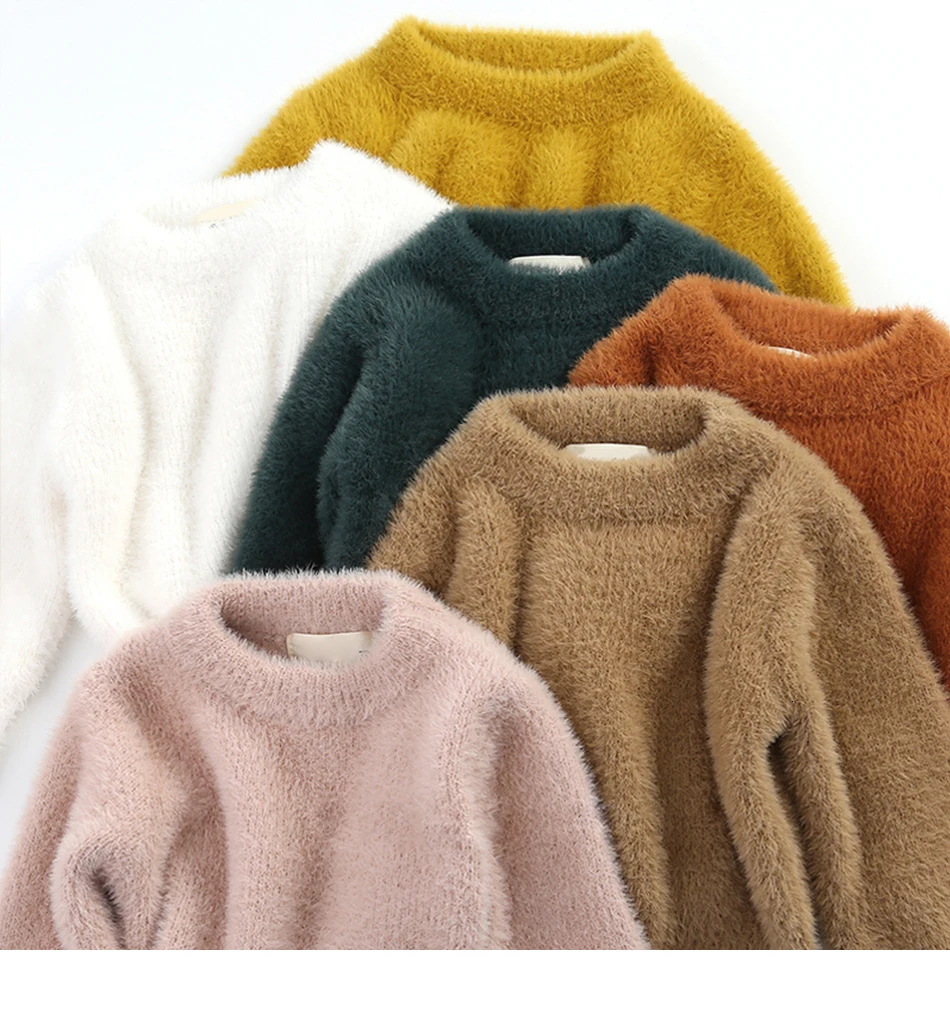Baby Girl Winter Clothes Imitation Mink Jacket Baby Warm Coat Christmas Sweater Sweaters For Girls 1-4 Years Old Kids Sweater
