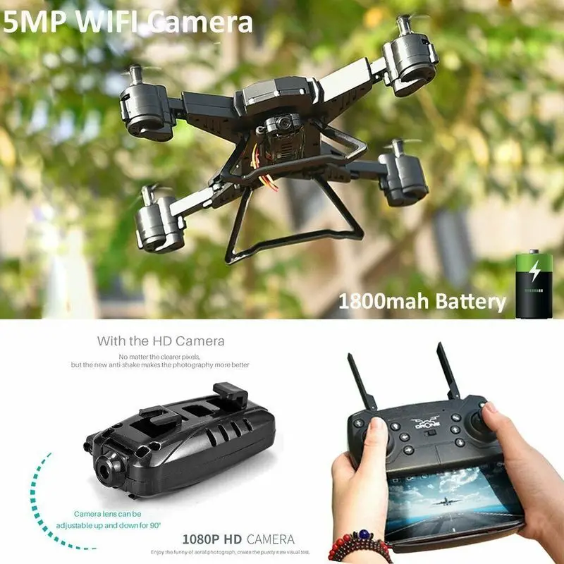 Дрон Квадрокоптер FPV камера RC вертолет с 5MP KY601SW HD 1080P широкоугольный аккумулятор