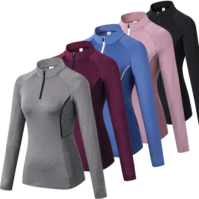 Зимняя куртка для бега женская спортивная фуфайка спортзала на молнии плотная