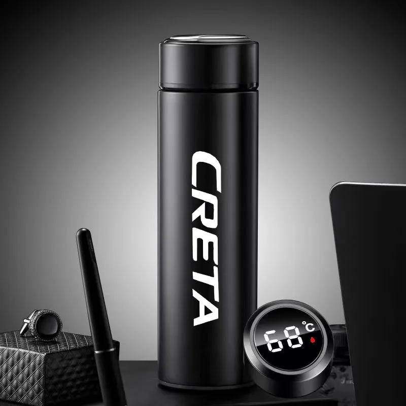 

Thermos Bottle For HYUNDAI CRETA Temperature Display Portable Stainless Steel Thermos Mug Travel Mug