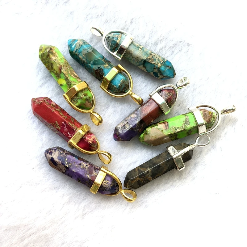 Оптовая продажа 4 шт. зеркальные бусины исцеляющая чакра 8x32 мм зеркальная точка |