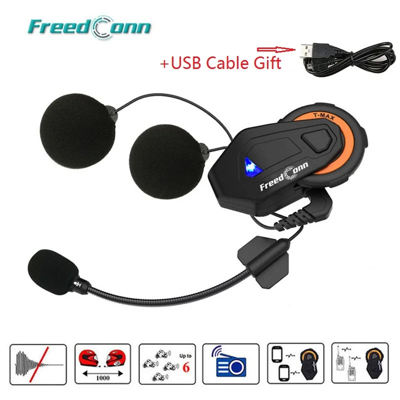 Freedconn T Max шлем Bluetooth 4 1 Гарнитура для внутренней телефонной связи мотоцикла 1500M 6
