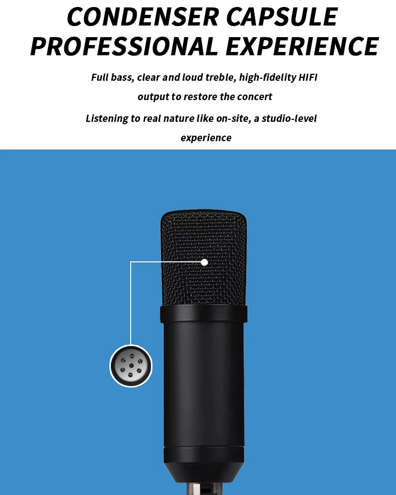 USB-микрофон кардиоидный Студийный микрофон с рукояткой стрелы ударное крепление