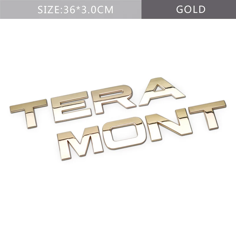 

3D Metal Chrome Letters Emblem Badge Car Hood Rear Trunk Logo Sticker For Volkswagen VW Teramont Accessories