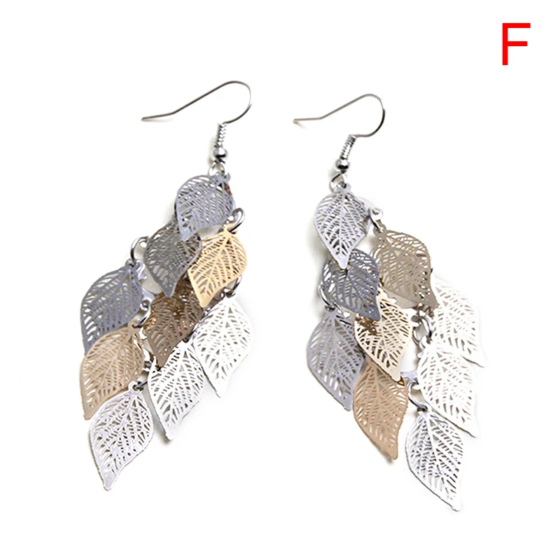 

Trendy Women Fashion Bohemian Hollow Leaves Tassel Dorp Earrings Long Dangle Earring Ladies Female Charm Jewelry Gifts