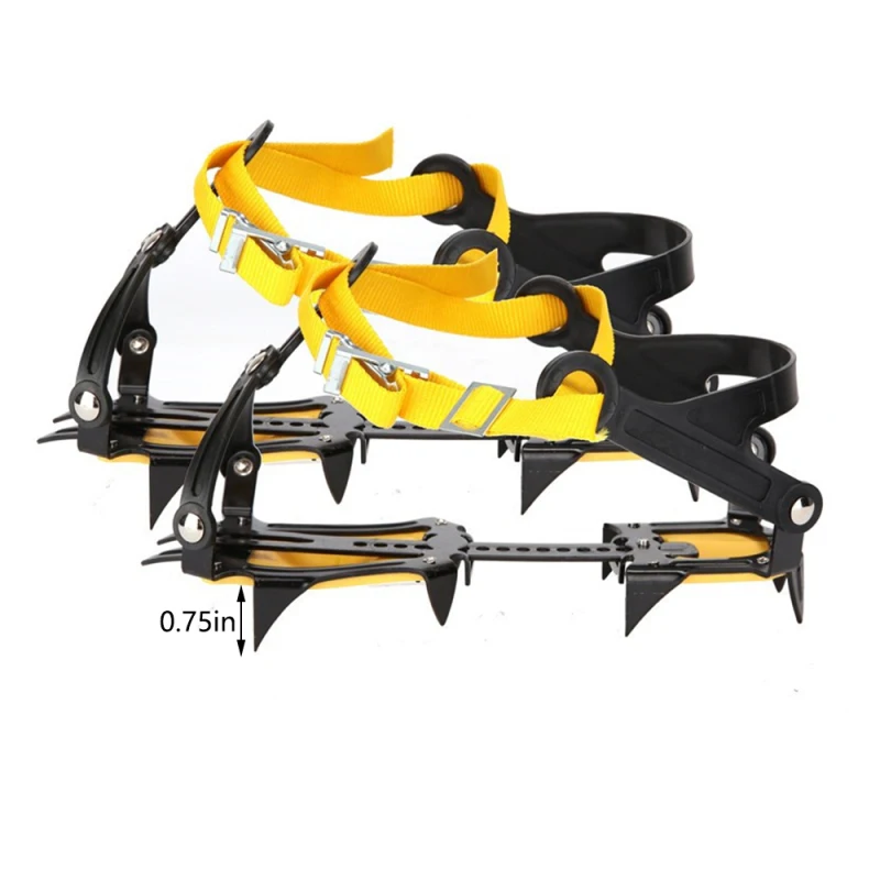 

10-Point Crampons Anti-Skid Manganese Steel Climbing Gear Snow Ice Climbing Shoe Grippers Crampon Traction Device Mountaineering