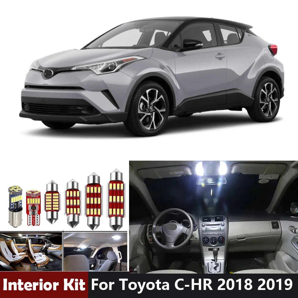 

12Pcs Canbus LED Lamp Car Bulbs For Toyota CHR C-HR 2016 2017 2018 2019 2020 2021 LED Interior Package Kit Dome Map Trunk Light
