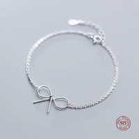 lko new arrive fashion silver 925 bow knot simple fashion bracelet for women s925 romantic sweet bracelet for girls