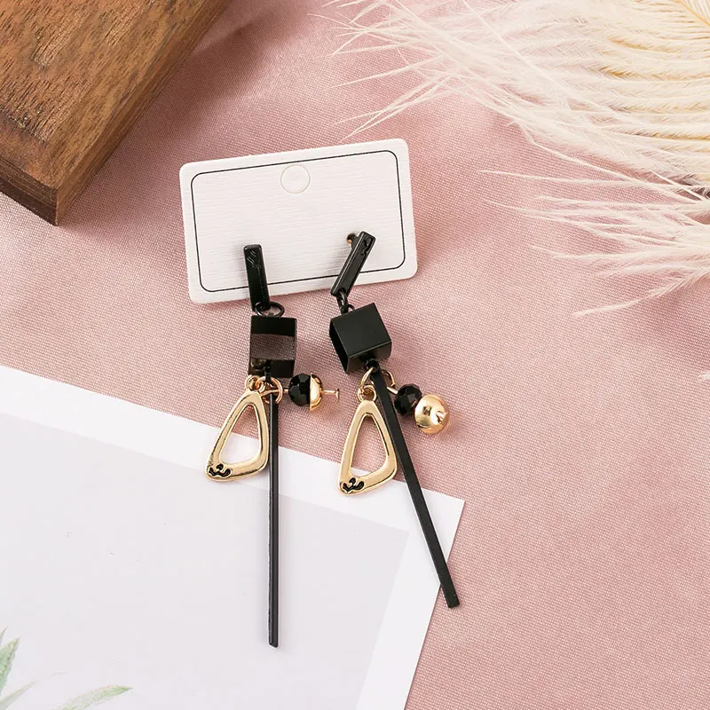 Product 6 POXAM винтажные массивные черные акриловые Висячие серьги для женщин модные ювелирные изделия корейский, геометрической формы золотые свисающие серьги с бриллиантами - Окраска металла: Product 6