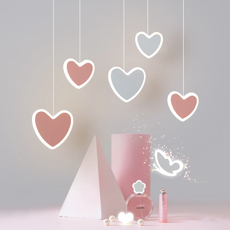 Креативные милые Светодиодные подвесные светильники в форме сердца сеть