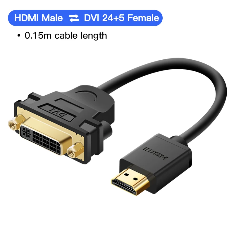 HDMI M to DVI F Ugreen hdmi к DVI 24+ 1 адаптер женщины к мужчине 1080 P HDTV конвертер для пк PS3 проектор TV Box - Цвет: HDMI M to DVI F