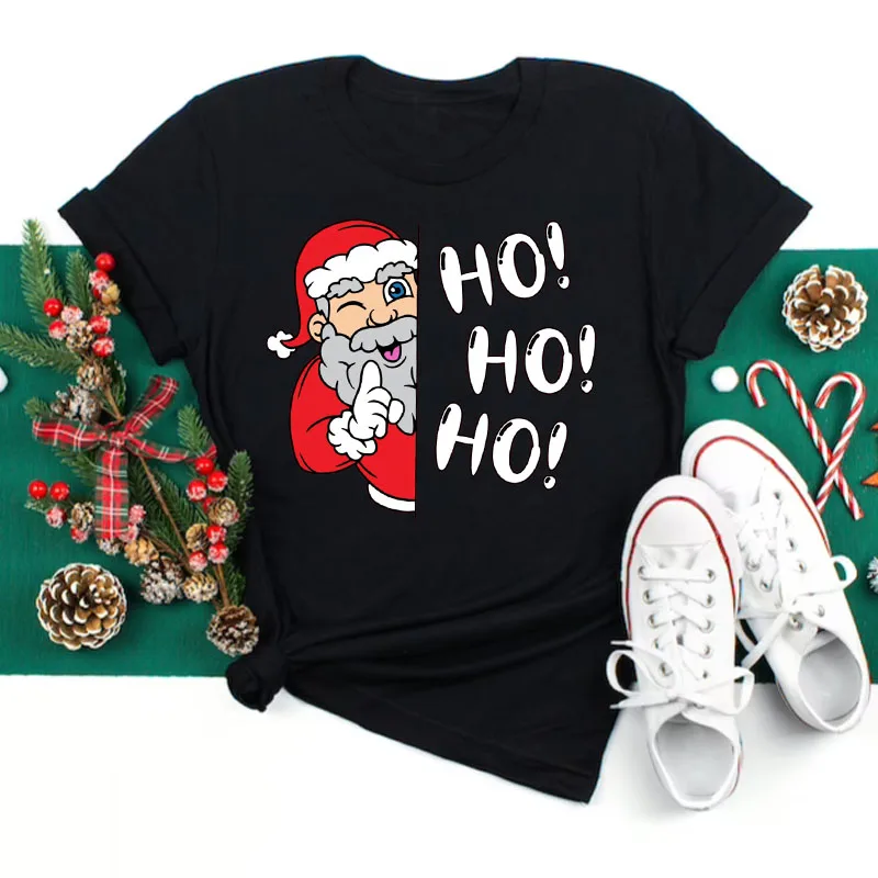 

Maycaur Women Santa Claus Holiday Winter New Year Tshirt Top Happy Merry Christmas Kawaii Clothes 90s Graphic Female Tee T-shirt