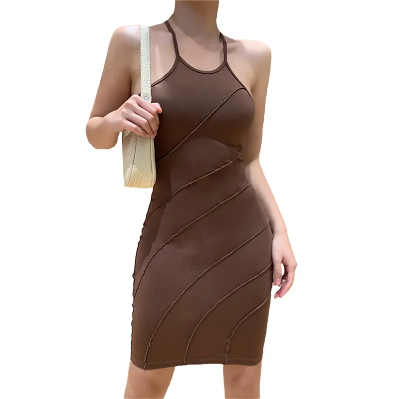 

Летние праздничные Базовые платья, женское однотонное облегающее платье-карандаш без рукавов на бретельках, эластичное мини-платье, повсед...