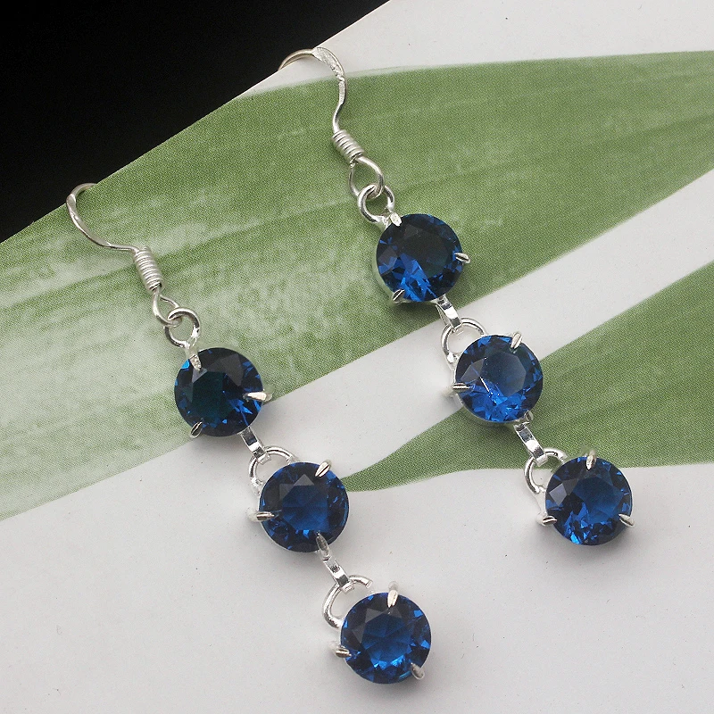Фото Женские серьги Hermosa, особый дизайн, Ocean BlueTopaz, 2, 1/4 дюйма, A818 №4