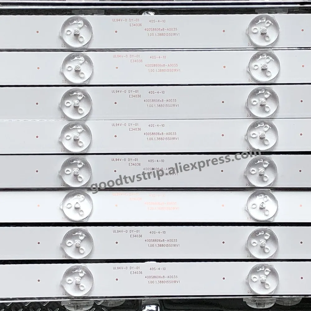 12 PCS/lot LED backlight bar for 400S8606X8-A0035 E34036 40S-4-10 1.00.1.388015S01R V1 94V-O DY-01 | Лампы и освещение