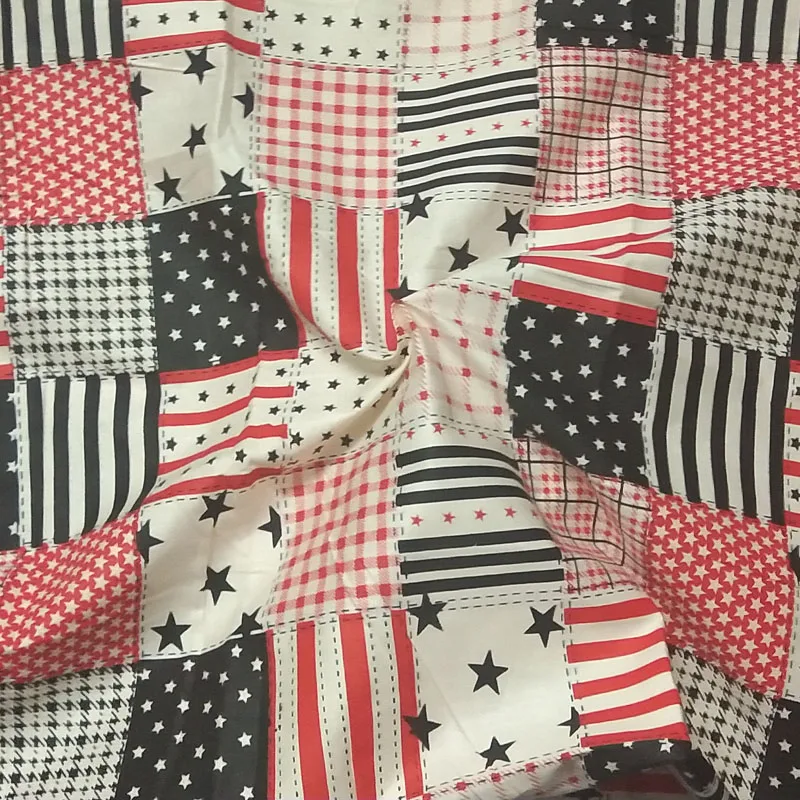 Симпатичный бежевый американский флаг Fivestar в клетку Pinted 100% хлопчатобумажная