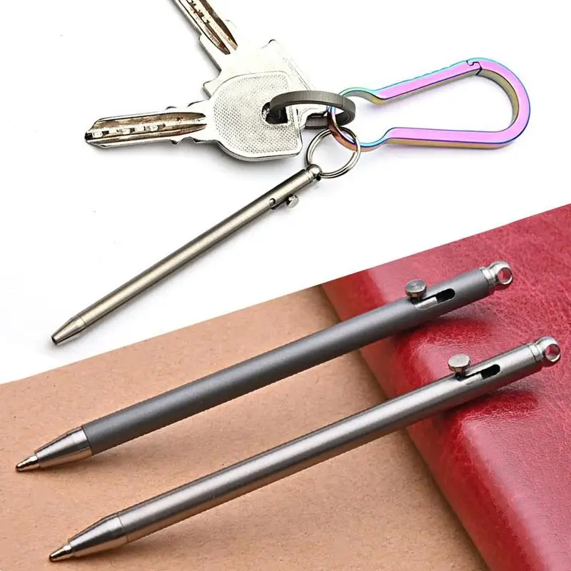 

1Pc Mini Pure Titanium Pen Outdoor Camping Portable Equipment EDC Gadget Metal Ballpoint Pen Sign Pen Writing Tool